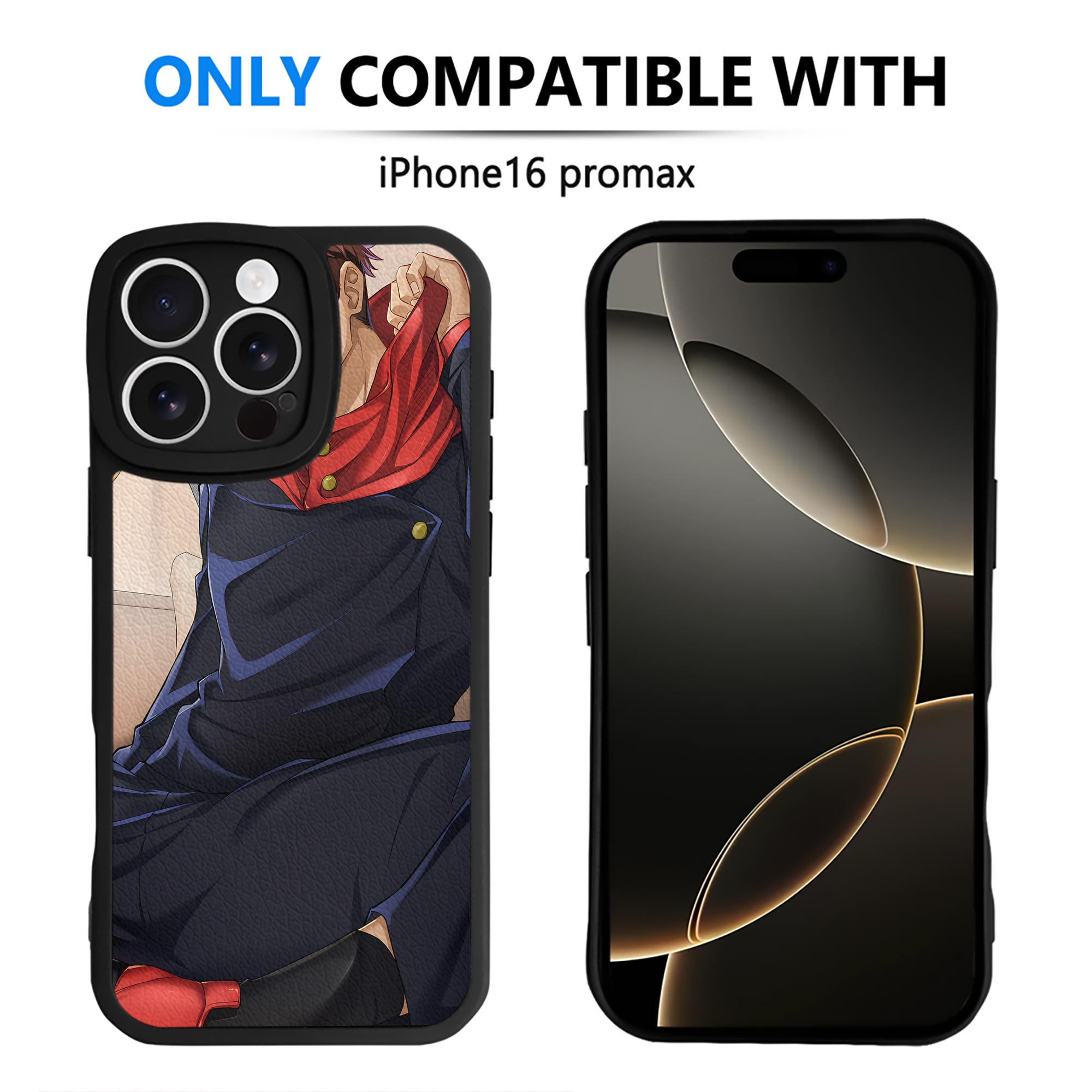 （画像用） 呪術廻戦 Jujutsu Kaisen 【iPhone 16シリーズ対応】シリコンスマホケース（レザー調） 材質：シリコン